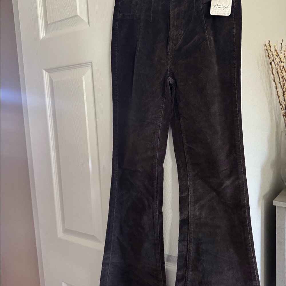 NWT Free People Dark Brown Flare Jeans